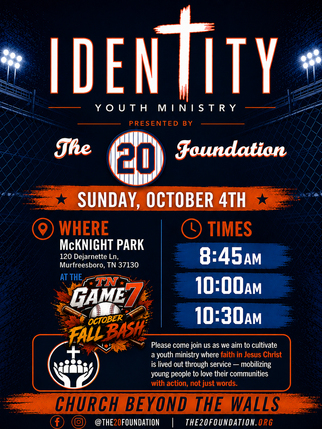 Identity Youth Ministry — Game 7 October Fall Bash flyer