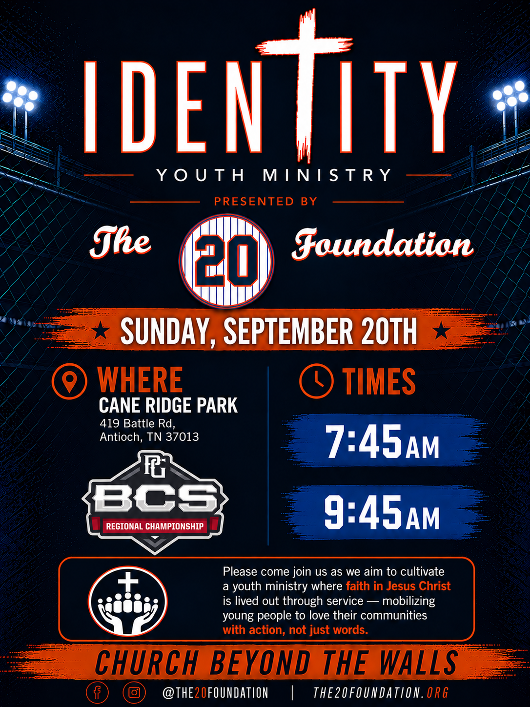 Identity Youth Ministry — PG BCS Regional Championship flyer